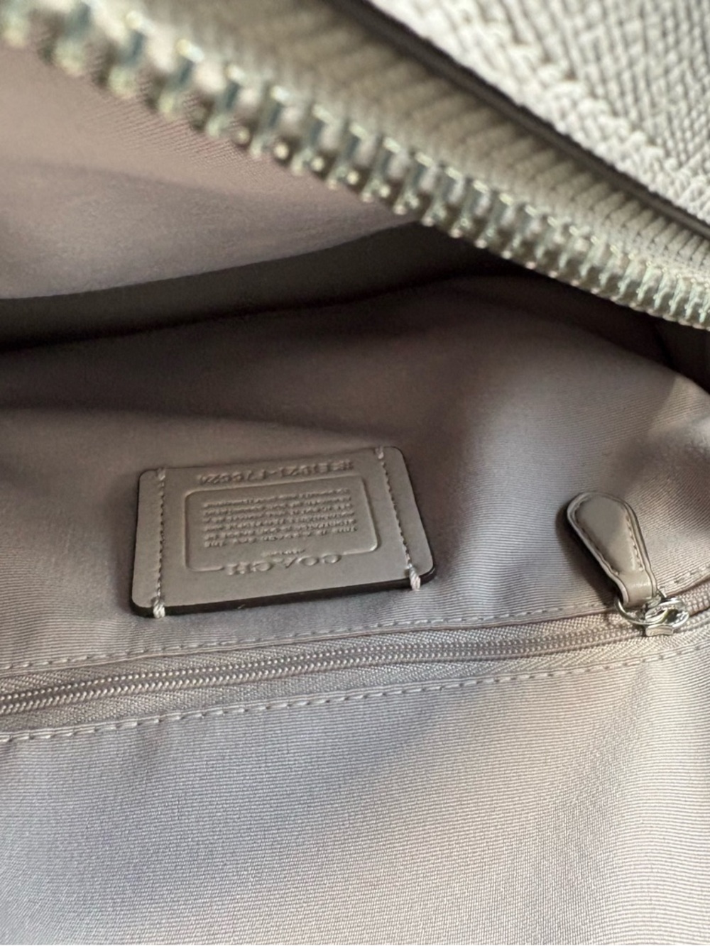 Coach Mini Backpack – Pebbled Leather – Light Taupe/Gray – Like New - Picture 4 of 5